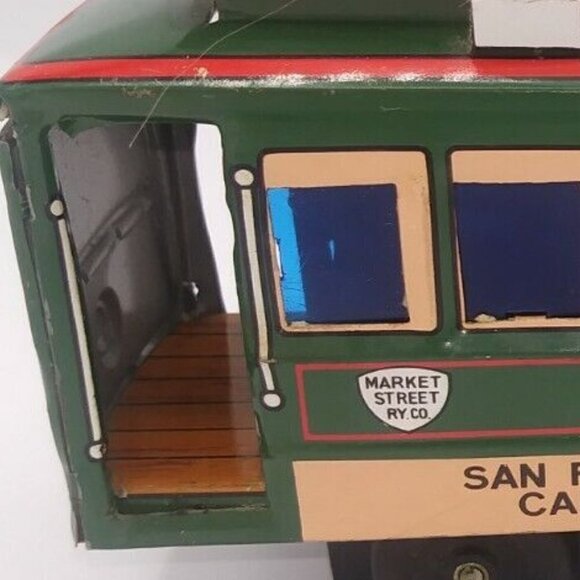 Vtg San Fran Bay Taylor Powell Mason #512 Tin Friction Trolley Cable Car Train - Picture 7 of 12